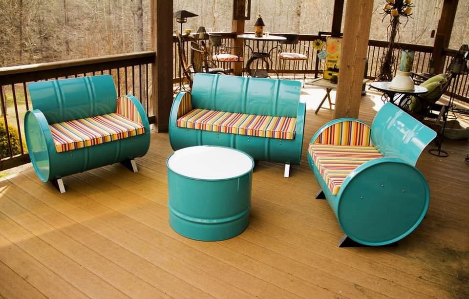 Upcycled garden furniture