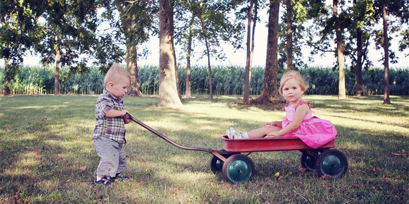 playing outdoors