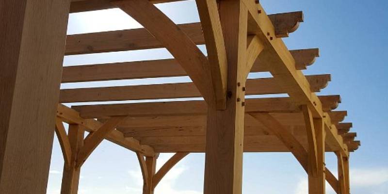 oak-framed pergola