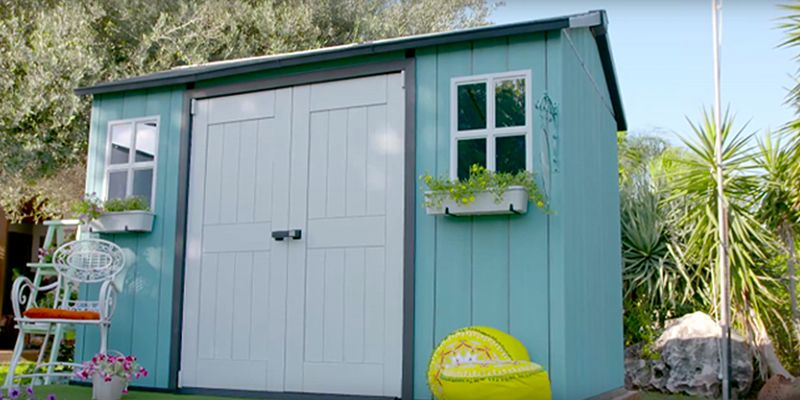 Painting a shed